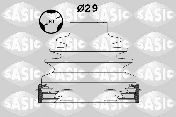 SASIC SAS1900024 Féltengely gumiharang készlet, porvédő készlet