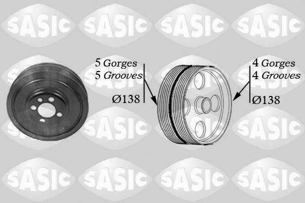 SASIC SAS2156001 Főtengely szíjtárcsa, ékszíjtárcsa hosszbordásszíjhoz