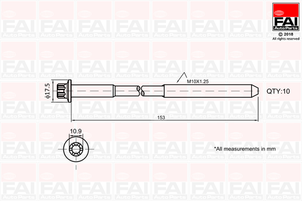 FAI B701FAI Hengerfejcsavar készlet