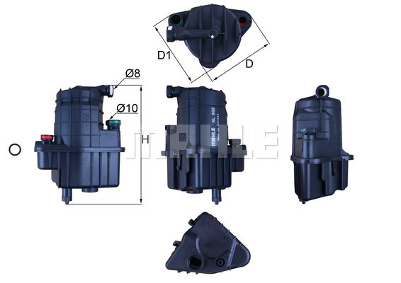 MAHLE KL832D Üzemanyagszűrő, gázolajszűrő, benzinszűrő