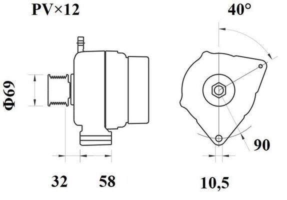 MAHLE 1004019514 MG 822 - generátor