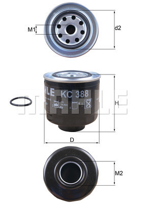 MAHLE KC388D Üzemanyagszűrő, gázolajszűrő, benzinszűrő