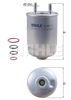 MAHLE 73619 KL 485/5D - Üzemanyagszűrő, gázolajszűrő, benzinszűrő