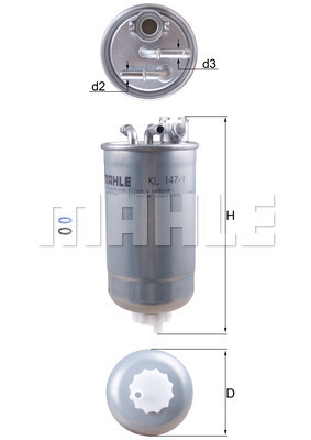 MAHLE KL147/1D Üzemanyagszűrő, gázolajszűrő, benzinszűrő
