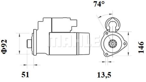 MAHLE 1004049734 MS 890 - önindító