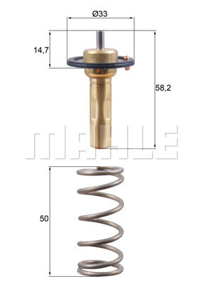 MAHLE 244860 TX 265 89D - Termosztát, termosztátház hűtőrendszerhez