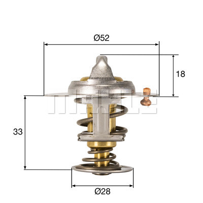 MAHLE 271134 TX 327 92D - Termosztát, termosztátház hűtőrendszerhez