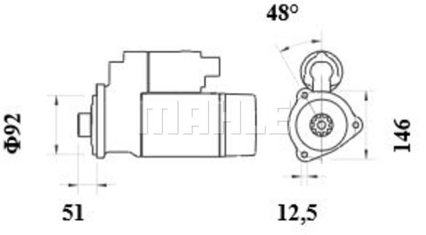 MAHLE 1004049694 MS 198 - önindító