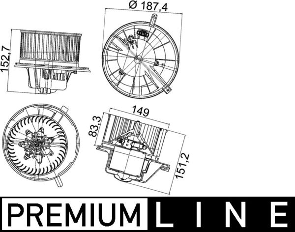 MAHLE MAHAB148000P Utastér ventilátor, fűtőmotor