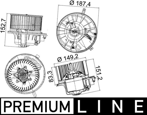 MAHLE MAHAB149000P Utastér ventilátor, fűtőmotor