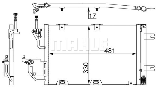 MAHLE AC 400 000S Klímakondenzátor, klímahűtő