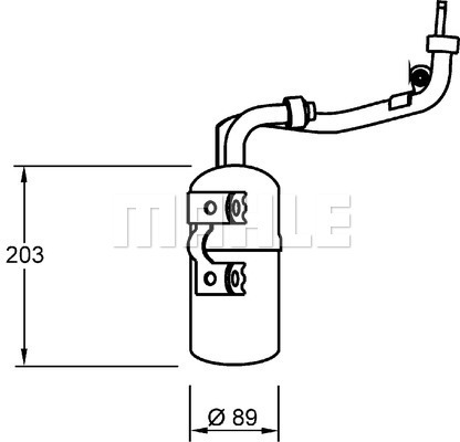 MAHLE AD277000S Klímaszárító, szárítószőrő klímaberendezéshez