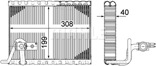 MAHLE AE124000P Párologtató, hőcserélő klímaberendezéshez