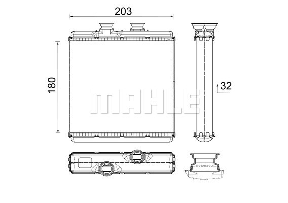 MAHLE AH 183 000P Fűtőradiátor, hőcserélő