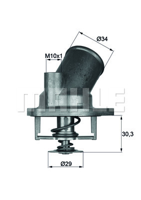 MAHLE 148572 TI 2 92 - Termosztát, termosztátház hűtőrendszerhez