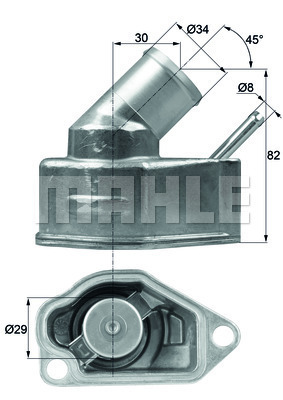 MAHLE MHL TI1092 Termosztát, termosztátház hűtőrendszerhez