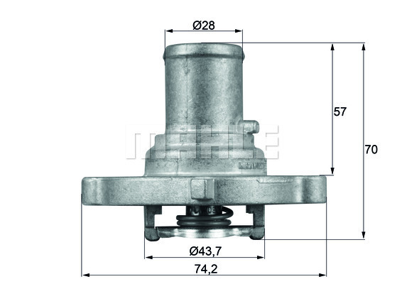 MAHLE TI 122 87 D Termosztát, termosztátház hűtőrendszerhez