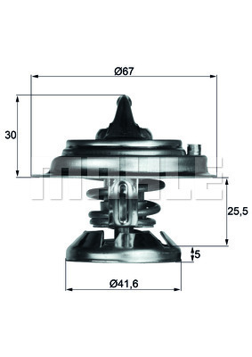 MAHLE 7143 TX 29 80D - Termosztát, termosztátház hűtőrendszerhez