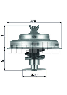 MAHLE 49322 TX 75 80D - Termosztát, termosztátház hűtőrendszerhez