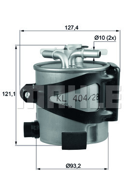 MAHLE 105111 KLH 44/25 - Üzemanyagszűrő, gázolajszűrő, benzinszűrő