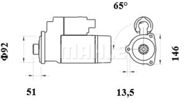 MAHLE 1011613454 MS 998 - önindító