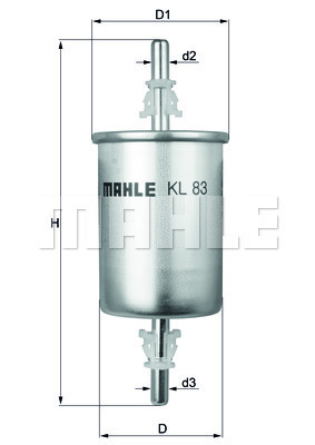 MAHLE KL83 Üzemanyagszűrő, gázolajszűrő, benzinszűrő
