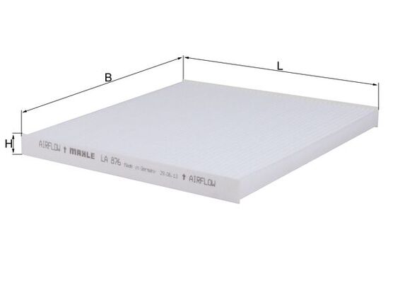 MAHLE 1001020067 LA876 - Pollenszűrő nem aktí