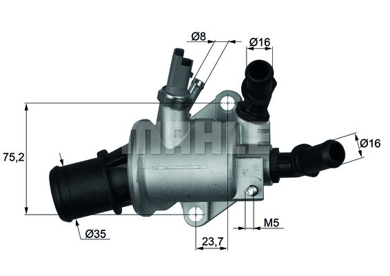 MAHLE TI 143 88 Termosztát, termosztátház hűtőrendszerhez