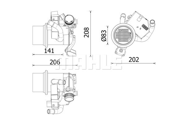 MAHLE CE39000P Hűtő, kipufogógáz-visszavezetés