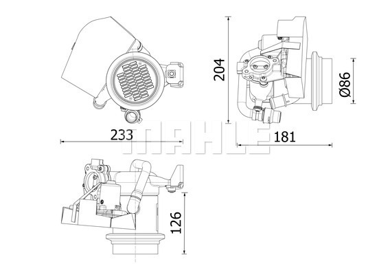 MAHLE CE40000P Hűtő, kipufogógáz-visszavezetés