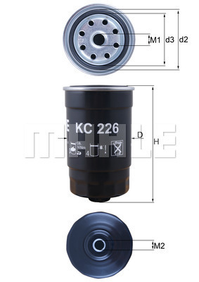MAHLE KC226 Üzemanyagszűrő, gázolajszűrő, benzinszűrő