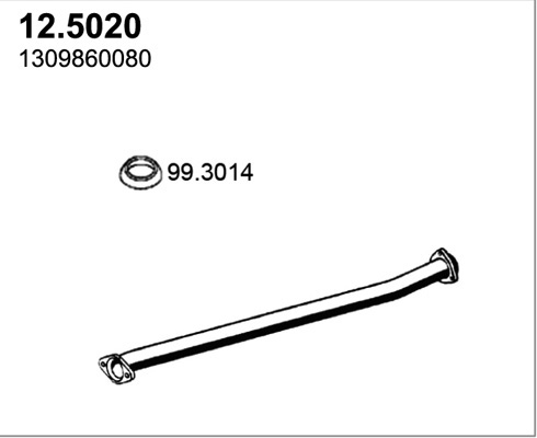 ASSO 12.5020A Kipufogó cső