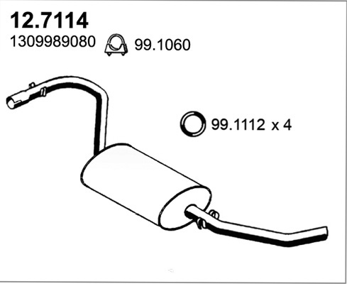 ASSO 95153 12.7114 - Hátsó kipufogódob