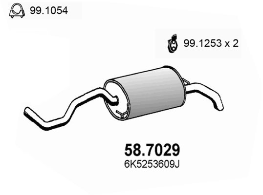 ASSO 94948 58.7029 - Hátsó kipufogódob