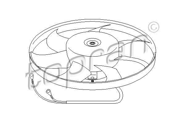 TOPRAN 111 437 755 Hűtőventilátor 450W 345mm (701 959 455L)