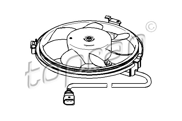 TOPRAN 111 439 755 Hűtőventilátor 300W 280mm (8D0 959 455J)