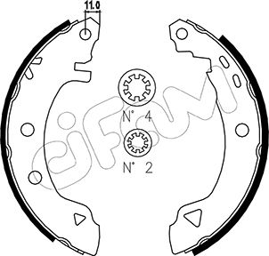 BENDIX 361 449 Fékpofakészlet kézifékhez, rögzítőfékhez, dobfékhez