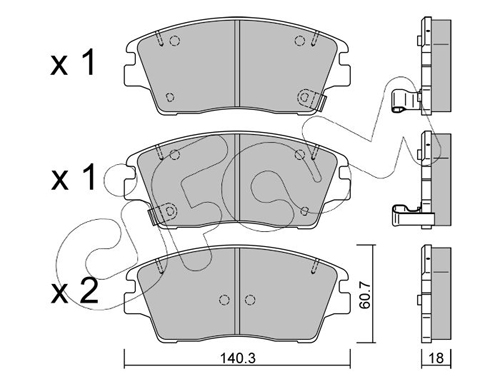 CIFAM CIF822-1164-0 fékbetét készlet, tárcsafék