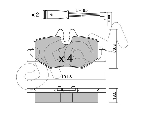 CIFAM CIF 822-576-0K Fékbetét készlet, tárcsafék