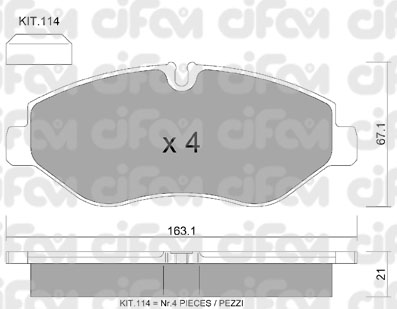 CIFAM CIF 822-671-2 Fékbetét készlet, tárcsafék