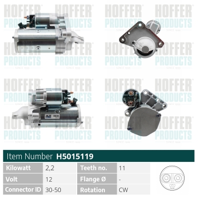 HOFFER 451585 H5015119 ELEKTROPOKRETA? PEUGEOT H5015119