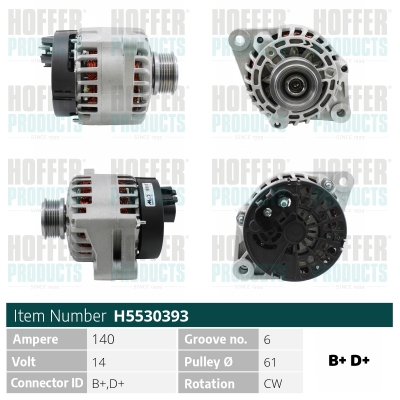 HOFFER 451584 H5530393 ALTERNATOR SUZUKI H5530393