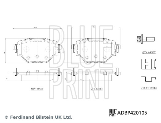 BLUE PRINT ADBP420105 f?kbet?tk?szlet, t?rcsaf?k