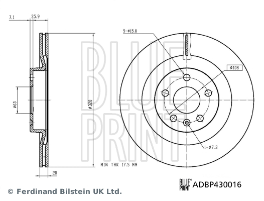 BLUE PRINT ADBP430016 Féktárcsa