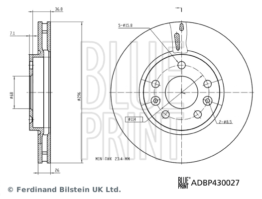 BLUE PRINT ADBP430027 Féktárcsa