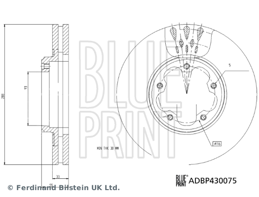 BLUE PRINT ADBP430075 Féktárcsa