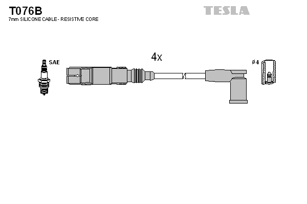 TESLA BLATNA 1003142805 T076B - Gyújtókábel készlet