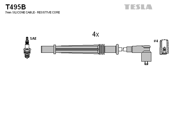 TESLA BLATNA 1003051948 T495B - Gyújtókábel készlet