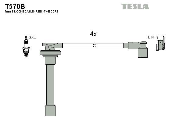 TESLA T570B Gyújtókábel készlet, gyertyakábel szett