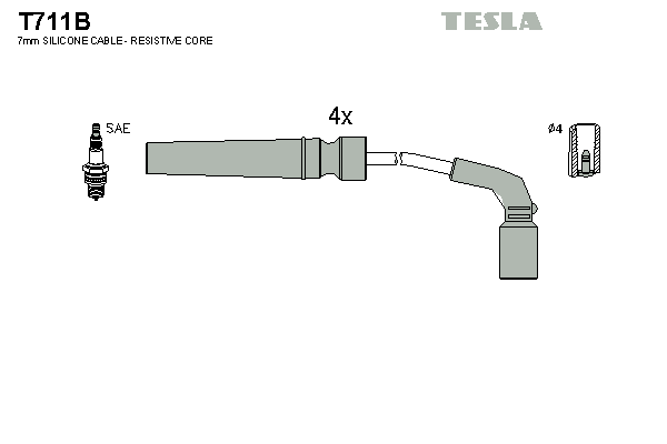 TESLA BLATNA 1003140057 T711B - Gyújtókábel készlet